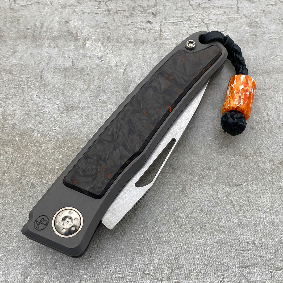 Rinkhals Stonewashed with Dark Matter CF – Arno Bernard Knives