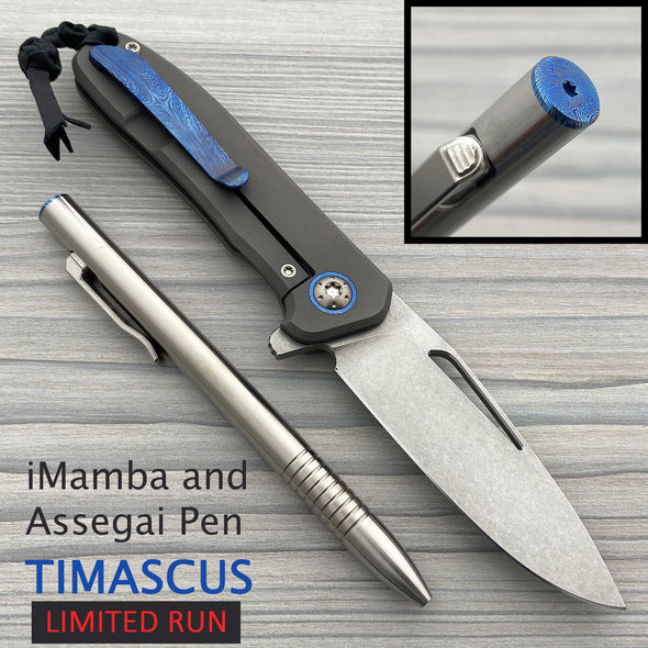 Stonewashed iMamba & Assegai Pen Timascus Set